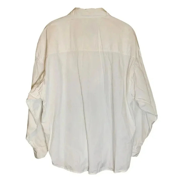 Vintage Embroidered Beaded Western Blouse Shirt Womens Size XL White Blue Button - Picture 2 of 6